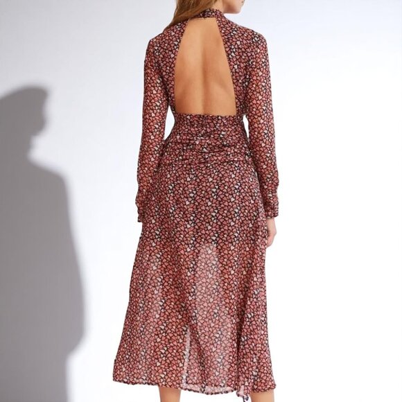 NWT Finders Keepers Amour Long Sleeve Heart Print Midi Dress - Picture 3 of 13